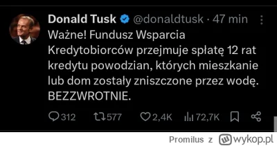 Promilus - Ciekawe, czy niektórzy powodzianie na powodzi wyjdą na plus. Tak jak było ...