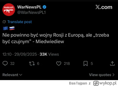 BasTajpan - To w końcu NATO jest w stanie wojny z ruskimi czy nie? Chłop co chwilę zm...