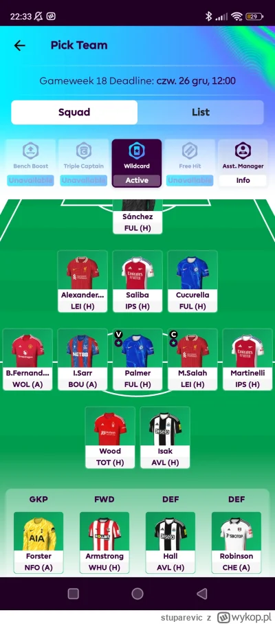 stuparevic - Gram WC w tej kolejce. Na razie coś takiego mi wyszło. Co byście zmienil...