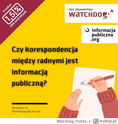 WatchdogPolska - Czy korespondencja między radnymi jest informacją publiczną? Przeczy...