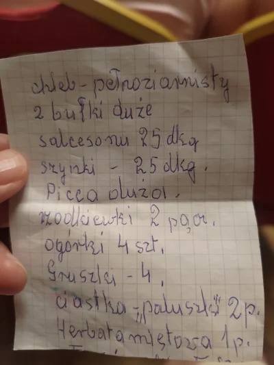 acidd - Lista zakupów od mojej babci, która ma 95 lat :)
Wydaje mi się, że przez moje...