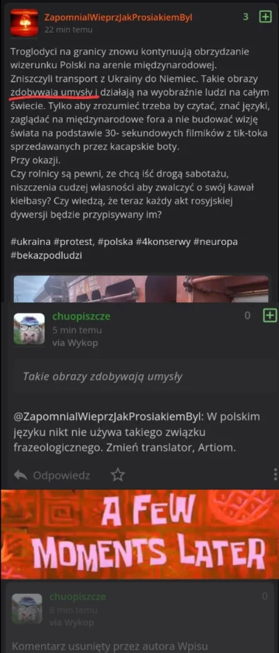 chuopiszcze - Krótka historia rozmowy z ukraińskim trollem @ZapomnialWieprzJakProsiak...