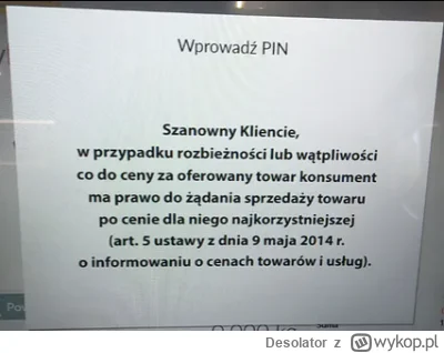 Desolator - Takie sprawy trzeba zgłaszać do oporu do UOKiK. Dzisiaj byłem w Biedronce...