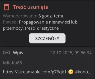 MilaKa88 - Pryciarz mi zgłosił post z linkiem z donejtami, które wysyłał. Link był ak...
