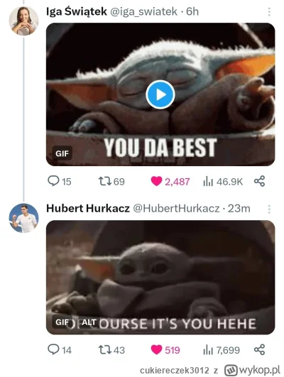 cukiereczek3012 - @JacekMarcinkowski45lat: ( ͡° ͜ʖ ͡°) to pod wpisem Hubiego po poraż...
