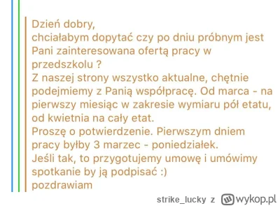 strike_lucky - Wiadomość przed podpisaniem umowy
