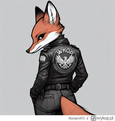Renard15 - #furry #ai
antropormificzna lisica w czarnej skórzanej kurtce i spodniach ...