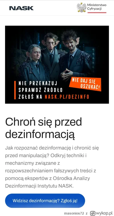 masonios72 - Zachęcam do wysłania zgłoszenia na stronie NASK, może to ukróci szkodliw...