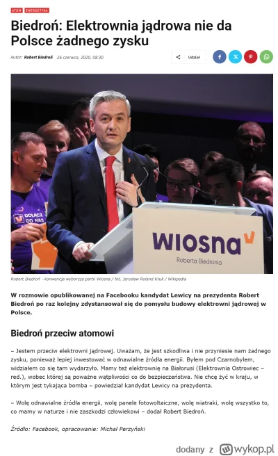 dodany - Lewica przez lata była przeciwko atomowi.