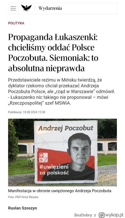 BezDobry - W latach 2013/14 "polskie" władze przekazały dane dotyczące kilku białorus...