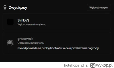 hotshops_pl - @SimbuS czekamy 24h od ogłoszenia na podesłanie danych do wysyłki na pa...