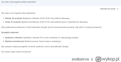 andbatros - Ej Mirki, dziwne rzeczy się dzieją z AI Google Bard.
Po ostatniej aktuali...
