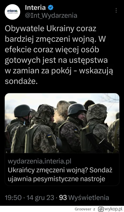 Grooveer - Jeśli ktoś wierzy, że Ukraina trwając w wojnie z Rosją dołączy do UE to je...