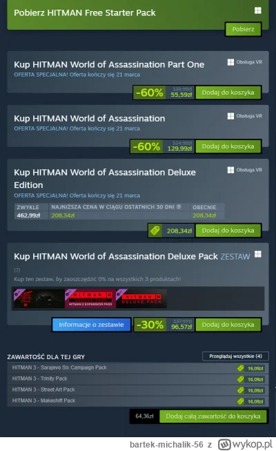 bartek-michalik-56 - #hitman3 Hej, mam pytanie odnośnie zakupu hitmana 3 na steamie. ...
