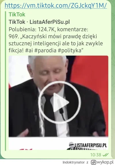 Indoktrynator - Pobrał ktoś może przeróbkę AI z Kaczyńskim z TikToka #ListaAferPisu.P...