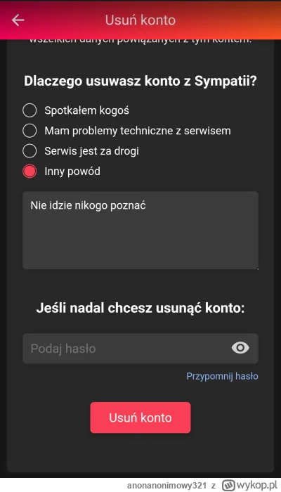 anonanonimowy321 - I tak zakładam i usuwam od kilku lat ehh #przegryw #samotnosc