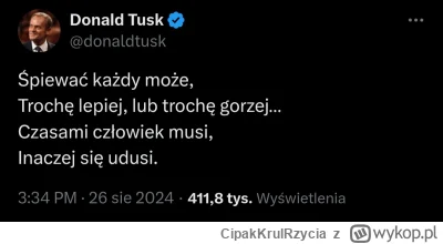 CipakKrulRzycia - @wladca_kurczakow: nikt Ci nie broni śpiewać. Premier nawet popiera