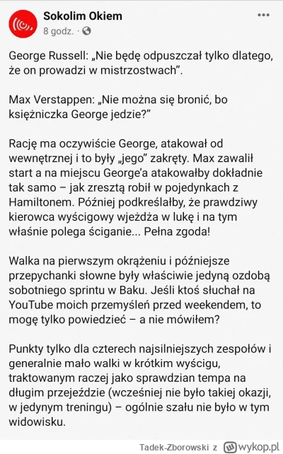 Tadek-Zborowski - Nadredaktor podaje proste fakty, ale co on może wiedzieć według wyk...