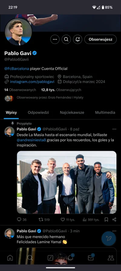 JacoobCK - @Cosipi: to jest oficjalne konto Gaviego