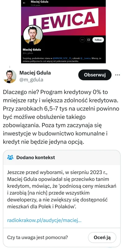 wredny_bombelek - Maciej Gduła z lewicy tak się zbulwersował sprawą że usunął posta z...