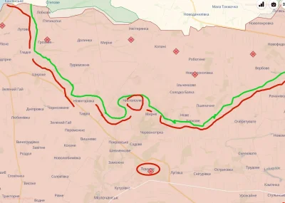 GeneralX - Zielony - pozycje AFU na dzień 11 czerwca 2023 r.  Czerwony - Siły Zbrojne...