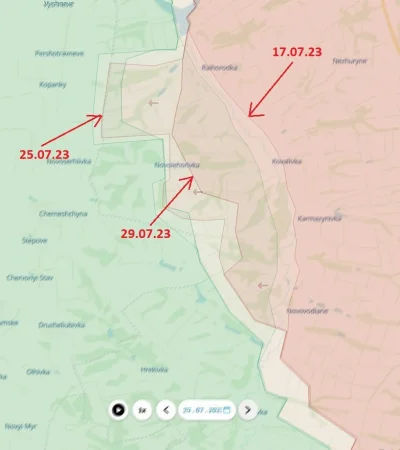 GeneralX - Porównanie frontu przy Karmazyniwce (niedaleko Swatowa) w przeciągu ostatn...