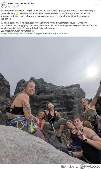 thomcios - Czy ktoś zabrania kobietom wspinania? Znam kobiety wspinające się na ścian...