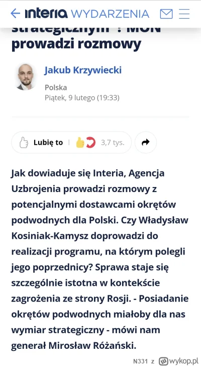 N331 - Po co Polsce okręty podwodne? Bałtyk to prawdopodobnie najbardziej strzeżone m...