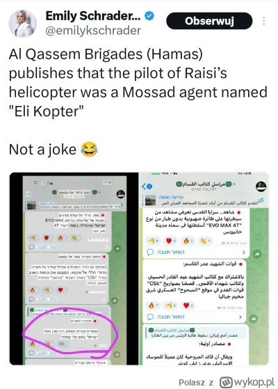 Polasz - Źródła donoszą, że pilot śmigłowca nazywał się Eli Kopter¯\(ツ)/¯
#iran