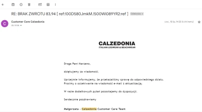 megi_love - W skrócie: CALZEDONIA nie chce oddać mi moich pieniędzy.

Chciałabym opis...