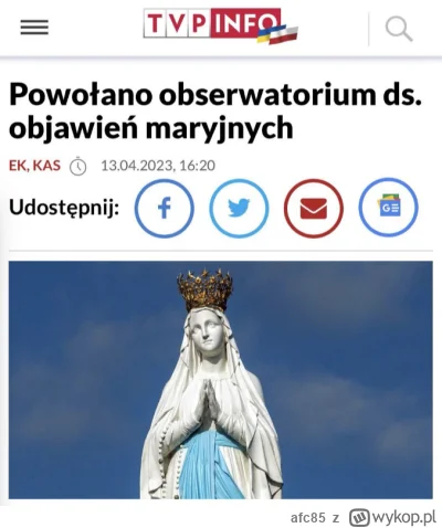 afc85 - niesamowite, widocznie za mało obserwatoriów cudów maryjnych otworzyli