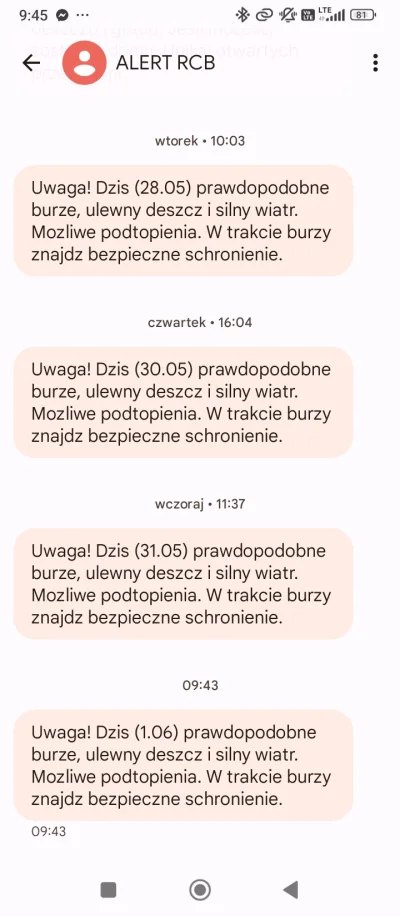 wstanczyk - No to jest jakaś paranoja. Prawie codziennie alerty, a raz w tym tygodniu...