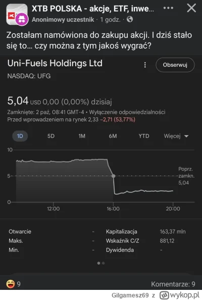 Gilgamesz69 - Mirki pomuszcie straciła pieniądze 
#gielda