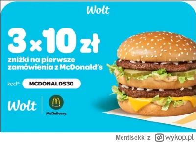 Mentisekk - McDonald's już w ofercie Wolta!

Z tej okazji Wolt przygotował kod dla ty...