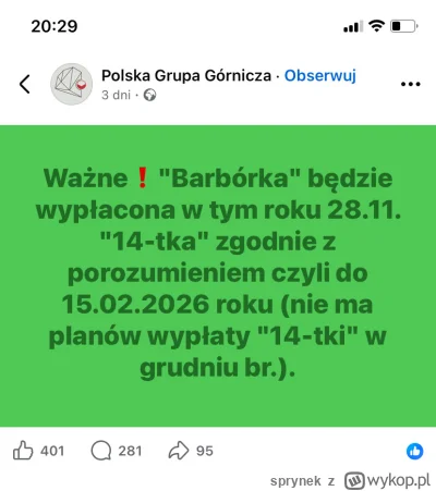 sprynek - Może i dopłacamy miliardy do węgla ale to im się zwyczajnie należy #gornict...