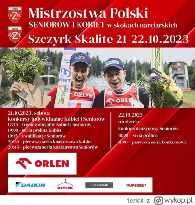 1erick - hej #skoki przypominam, że dziś Mistrzostwa Polski w Szczyrku ( ͡° ͜ʖ ͡°) 
t...