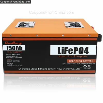 n____S - ❗ Cloudenergy 24V 150Ah LiFePO4 Battery 3840Wh 2560W 100A [EU]
〽️ Cena: 808....