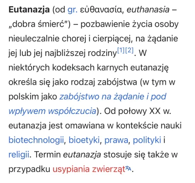 cytmirka - @KRS Zawsze mnie rozwala jak ktoś się czepia słowa eutanazja stosowanego w...