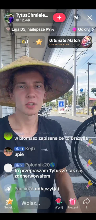 Poludnik20 - Tytus z Gdańska jedzie rowerem przez Japonię. Właśnie je śniadanie w prz...