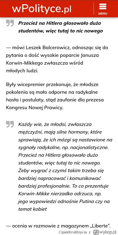 CipakKrulRzycia - #balcerowicz #polityka #korwin #konfederacja #faszyzm