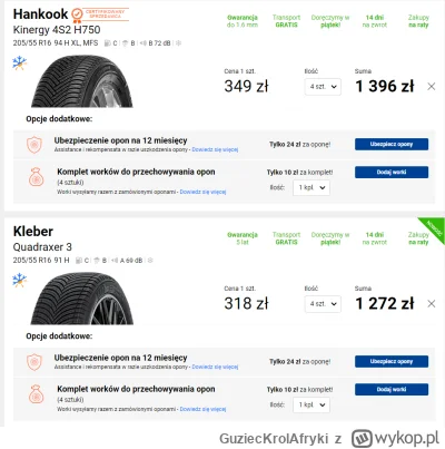 GuziecKrolAfryki - Szukam opon całorocznych do auta. Przebieg roczny rzędu 10-15km z ...