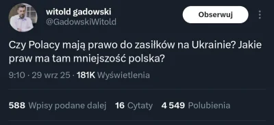 gzymspiwniczny - Muszę przyznać, że Witold Gadowski o--------a taką antyukraińską pro...