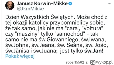 robert5502 - A teraz o *uj mu chodzi? 
Poproszę o przekład z korwinistycznego na Pols...