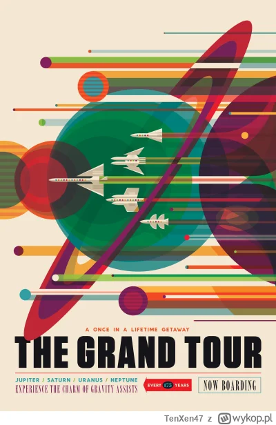 TenXen47 - Plakat NASA z okazji misji Voyager. 
#ciekawostki #plakat #sztuka #grafika...