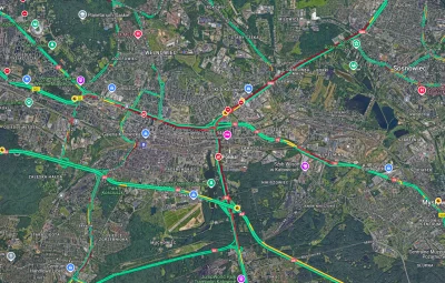 sylwke3100 - 8 rano i Korkowice w formie. Głównie to efekt zwężeń na S86 / DK 79 z po...