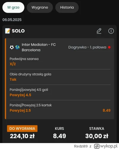 Redzi89 - #bukmacherka  szkoda że tak mało człowiek postawił, pewnie za 100zl by puśc...