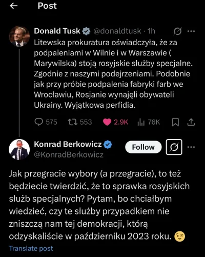 Shoujiki - Onuca Berkowicz sugeruje że za podpaleniami na Marywilskiej nie stoją Rosj...