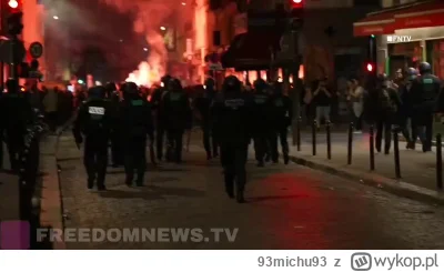93michu93 - #francja #polityka #bekazlewactwa
Taki tam pokojowy protest we Francji i ...