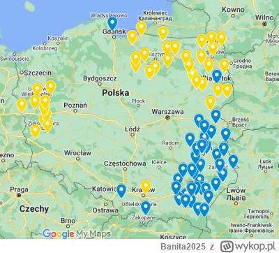 B.....5 - Nie moje.
Kolorem niebieskim zaznaczono szpitale, w których nie przeprowadz...