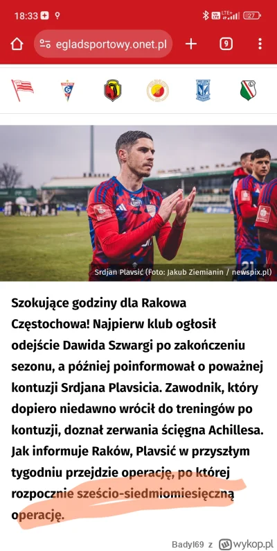 Badyl69 - #ekstraklasa #rakow #heheszki #dasonet 
Jprdole współczuję w #!$%@? jemu i ...